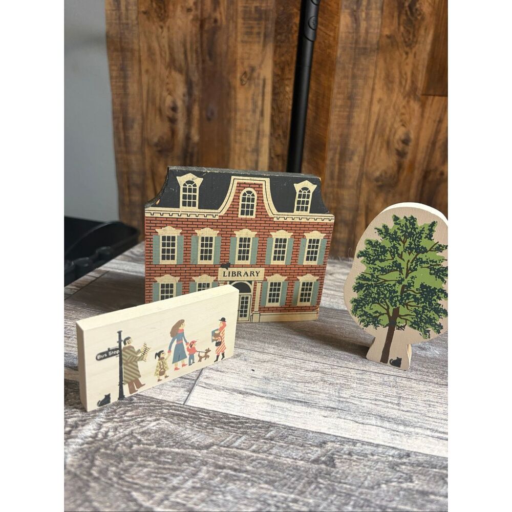 Lot of 3 The Cat’s Meow library, 1987, tree and people